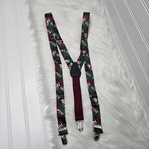 Vintage Christmas Santa Claus Chimney Red Adult Suspenders